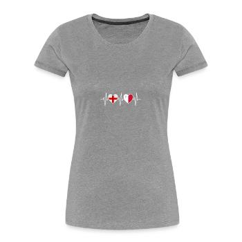 Drapeaux maltais de l’Angleterre et de Malte - T-shirt bio Premium Femme - gris chiné - Devant - Mia (176cm)