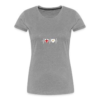 England und Zypern Zyprische Fahne Flaggen - Frauen Premium Bio T-Shirt - Grau meliert - Vorne - Mia (176cm)