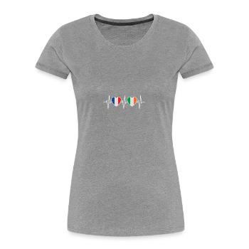 France and Ireland Irish flag Flags - Women's Premium Organic T-Shirt - heather grey - Front - Mia (176cm)