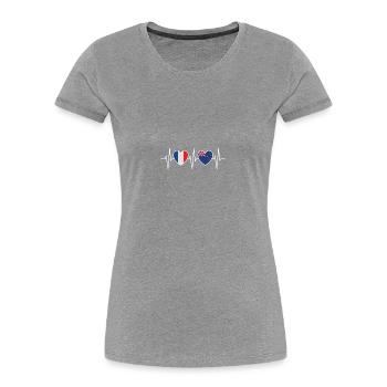 France and New Zealand New Zealand flag - Women's Premium Organic T-Shirt - heather grey - Front - Mia (176cm)