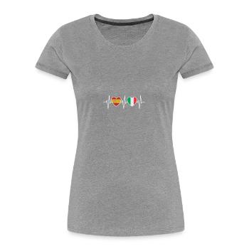 Spanien und Italien Italienische Fahne Flaggen - Frauen Premium Bio T-Shirt - Grau meliert - Vorne - Mia (176cm)
