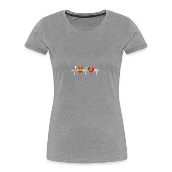 Spain and Portugal Portuguese Flag Flags - Women's Premium Organic T-Shirt - heather grey - Front - Mia (176cm)