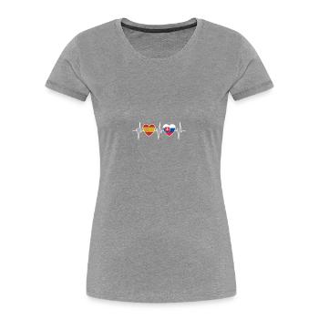 Spain and Slovakia Slovak Flag Flags - Women's Premium Organic T-Shirt - heather grey - Front - Mia (176cm)