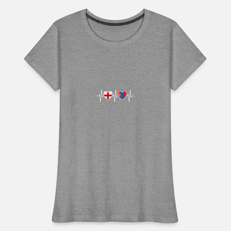 Drapeaux du drapeau mongol de l’Angleterre et de la Mongolie T-shirt bio Premium Femme