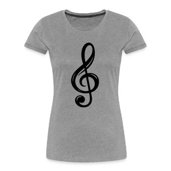 clef symbol - Women's Premium Organic T-Shirt - heather grey - Front - Mia (176cm)