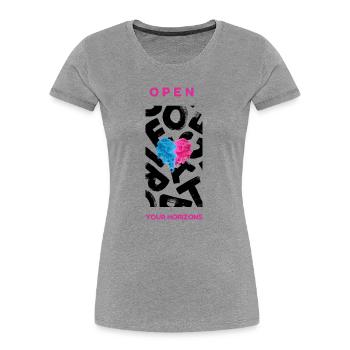 Open your Horizon - Women's Premium Organic T-Shirt - heather grey - Front - Mia (176cm)