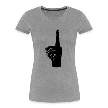 Up Finger pointing - Women's Premium Organic T-Shirt - heather grey - Front - Mia (176cm)