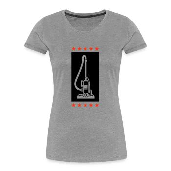 Staubsauger Putzen - Frauen Premium Bio T-Shirt - Grau meliert - Vorne - Mia (176cm)