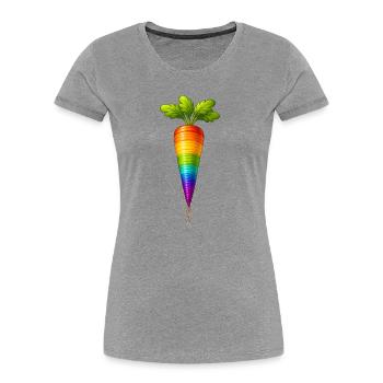 Rainbow Carrot Colorful Vegetable Design - Women's Premium Organic T-Shirt - heather grey - Front - Mia (176cm)