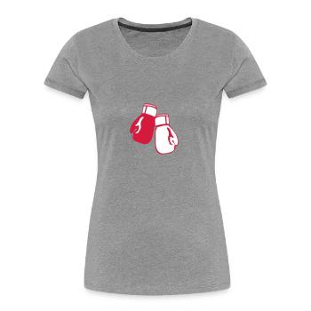 gant de boxe sport 12 - T-shirt bio Premium Femme - gris chiné - Devant - Mia (176cm)