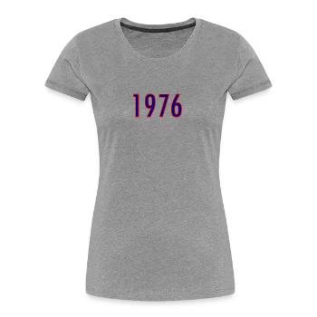 Year 1976 Neon Style - Women's Premium Organic T-Shirt - heather grey - Front - Mia (176cm)