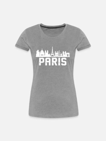 Paris Skyline - Frauen Premium Bio T-Shirt - Grau meliert