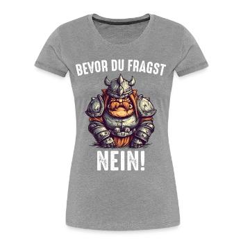 Deus Vult Kreuzritter Tempelritter Mittelalter - Frauen Premium Bio T-Shirt - Grau meliert - Vorne - Mia (176cm)
