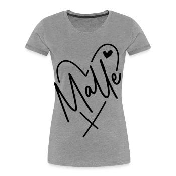 Malle Herz - Frauen Premium Bio T-Shirt - Grau meliert - Vorne - Mia (176cm)