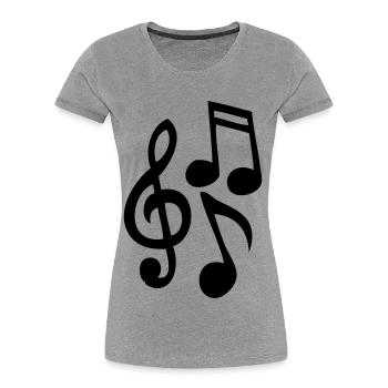 Musiknoten - Frauen Premium Bio T-Shirt - Grau meliert - Vorne - Mia (176cm)