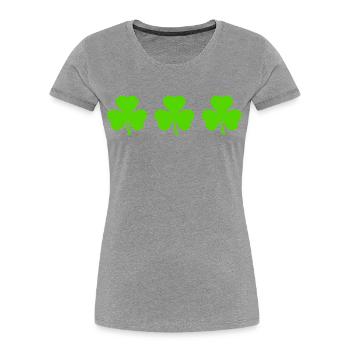 Irland kleeblatt Kleeblätter - Frauen Premium Bio T-Shirt - Grau meliert - Vorne - Mia (176cm)