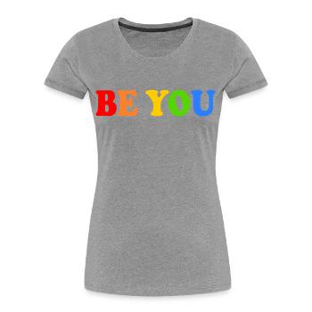 Be you - Frauen Premium Bio T-Shirt - Grau meliert - Vorne - Mia (176cm)