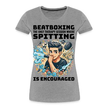 Beatboxing Funny Rhythmic Humor Vocal Percussion - Women's Premium Organic T-Shirt - heather grey - Front - Mia (176cm)