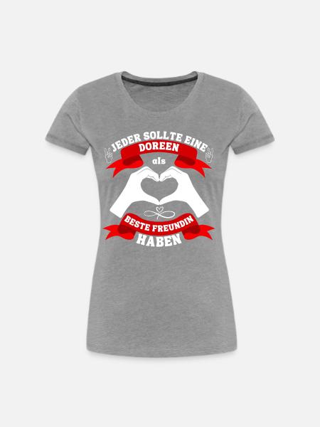 Beste Freundin Doreen - Frauen Premium Bio T-Shirt - Grau meliert