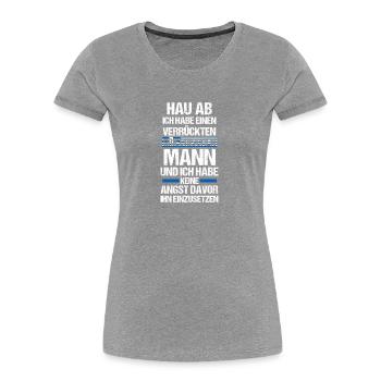 Griechen Griechenland - Frauen Premium Bio T-Shirt - Grau meliert - Vorne - Mia (176cm)