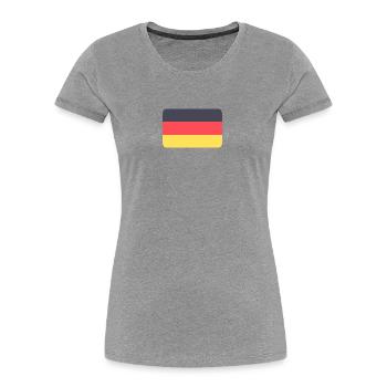 Abstrakte deutsches Flaggenmuster - Frauen Premium Bio T-Shirt - Grau meliert - Vorne - Mia (176cm)