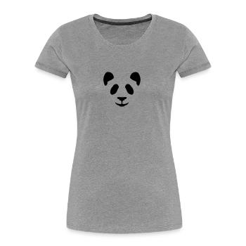 Panda Face - Frauen Premium Bio T-Shirt - Grau meliert - Vorne - Mia (176cm)