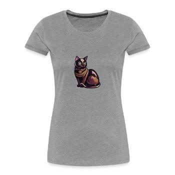 Luxurious Cat (Magical Animals Collection) - Women's Premium Organic T-Shirt - heather grey - Front - Mia (176cm)