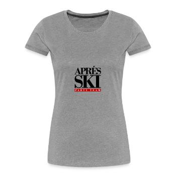 Apres Ski Party Team - Frauen Premium Bio T-Shirt - Grau meliert - Vorne - Mia (176cm)