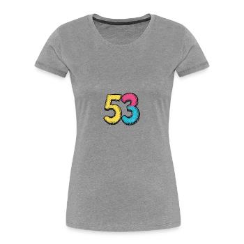 53 Number Symbol - Women's Premium Organic T-Shirt - heather grey - Front - Mia (176cm)