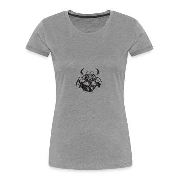 Bull Muscles Taurus - Women's Premium Organic T-Shirt - heather grey - Front - Mia (176cm)