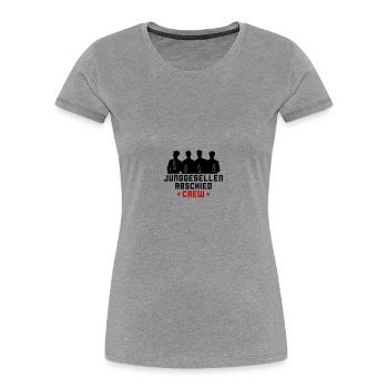 Junggesellen Crew Jga - Frauen Premium Bio T-Shirt - Grau meliert - Vorne - Mia (176cm)