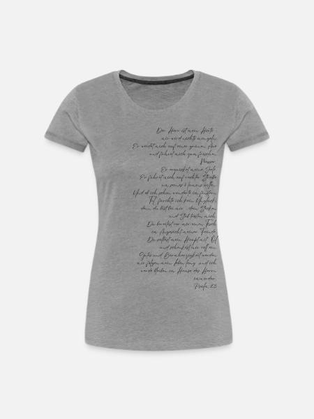 Psalm 23 - Frauen Premium Bio T-Shirt - Grau meliert