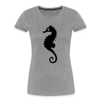 Seepferdchen - Frauen Premium Bio T-Shirt - Grau meliert - Vorne - Mia (176cm)