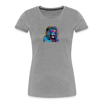 Leone Neon Glasses - Women's Premium Organic T-Shirt - heather grey - Front - Mia (176cm)