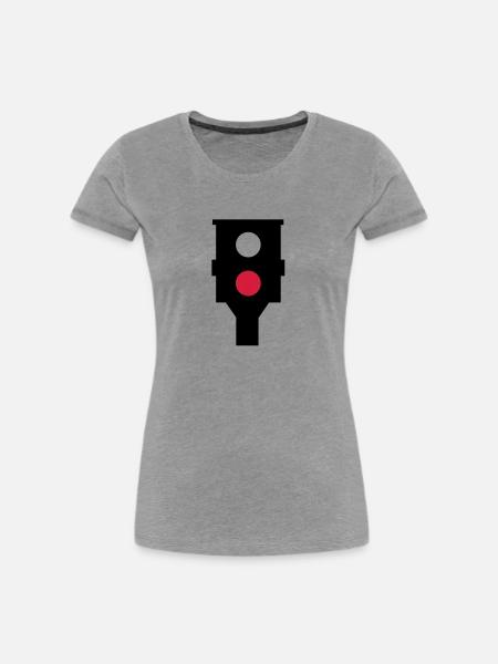 Blitzer - Frauen Premium Bio T-Shirt - Grau meliert