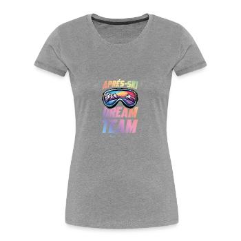 Masque de ski après-ski Dream Team - T-shirt bio Premium Femme - gris chiné - Devant - Mia (176cm)