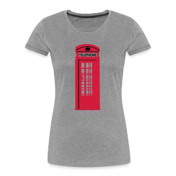 Phone Box London - Frauen Premium Bio T-Shirt - Grau meliert - Vorne - Mia (176cm)