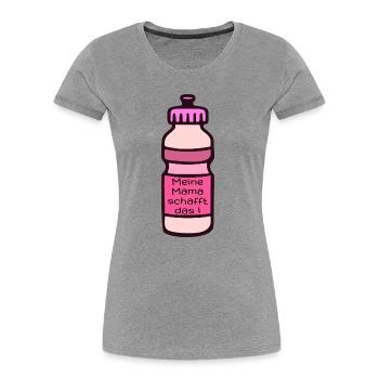 MAMA SPORT MOTIVATION - Frauen Premium Bio T-Shirt - Grau meliert - Vorne - Mia (176cm)