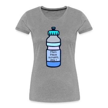 Sport Motivation Papa - Frauen Premium Bio T-Shirt - Grau meliert - Vorne - Mia (176cm)