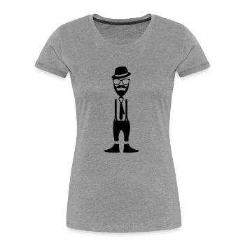 Hipster - Frauen Premium Bio T-Shirt - Grau meliert - Vorne - Mia (176cm)