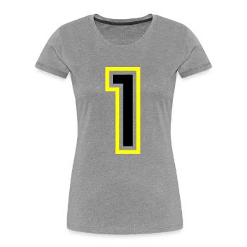 1 Number College - Women's Premium Organic T-Shirt - heather grey - Front - Mia (176cm)