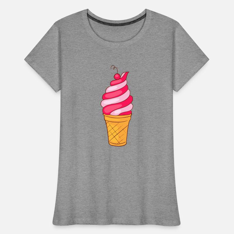 Crème glacée, crème glacée, crème glacée, crème glacée, boule, crème glacée, sundae T-shirt bio Premium Femme