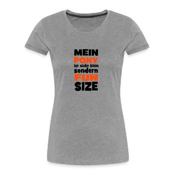 Pony - Frauen Premium Bio T-Shirt - Grau meliert - Vorne - Mia (176cm)