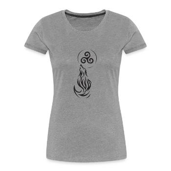 Tribal Wolf - Women's Premium Organic T-Shirt - heather grey - Front - Mia (176cm)