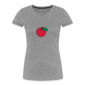 Apple - Women's Premium Organic T-Shirt - heather grey - Front - Mia (176cm)