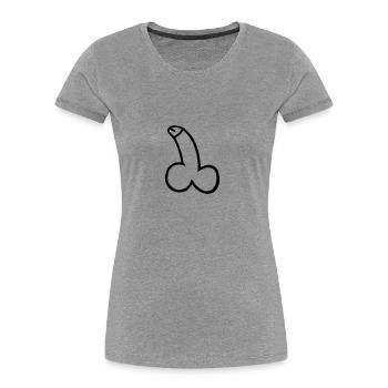 Penis - Frauen Premium Bio T-Shirt - Grau meliert - Vorne - Mia (176cm)