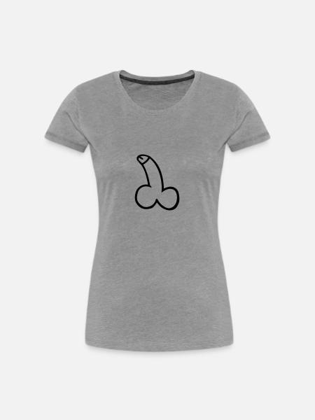 Penis - Frauen Premium Bio T-Shirt - Grau meliert