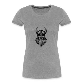 Viking Warrior - Women's Premium Organic T-Shirt - heather grey - Front - Mia (176cm)