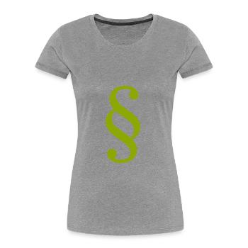 Jura Rechtsanwalt Paragraph Jurist Gericht Gesetz - Frauen Premium Bio T-Shirt - Grau meliert - Vorne - Mia (176cm)