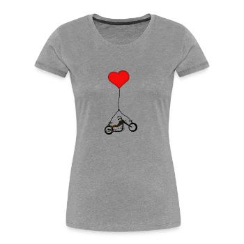 Choppers with heart - Women's Premium Organic T-Shirt - heather grey - Front - Mia (176cm)